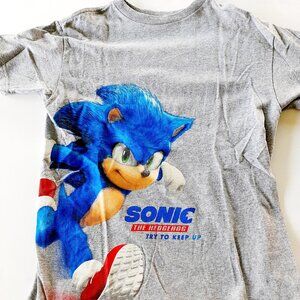 Sonic The Hedgehog Boys T-Shirt Short Sleeve Gray Small
